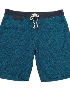 Roark Revival Board Shorts Trunks Blue/Black Geometric Pattern Men's. Sz 36
